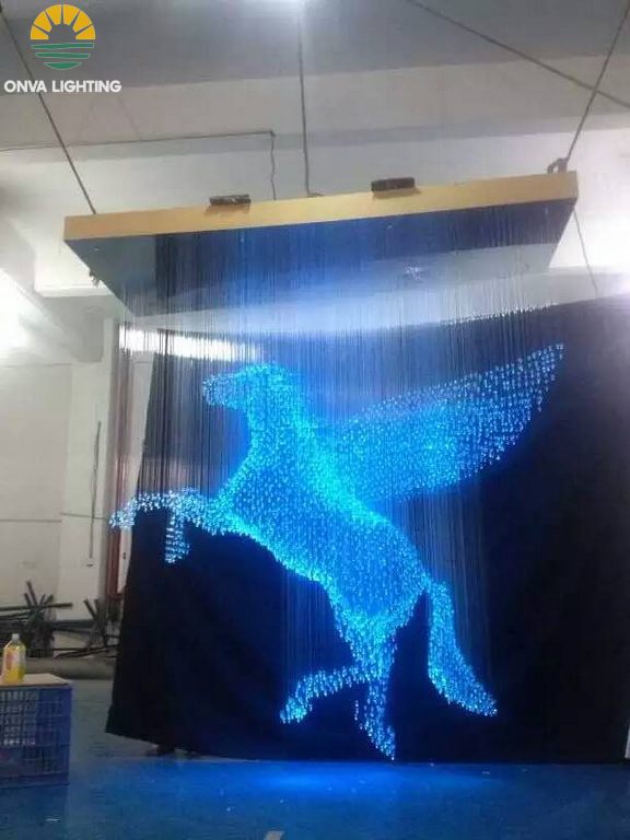 fiber optic wing horse chandelier lighting